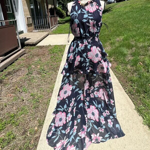 Eliza J Pink Spaghetti Strap Sundress for Prom